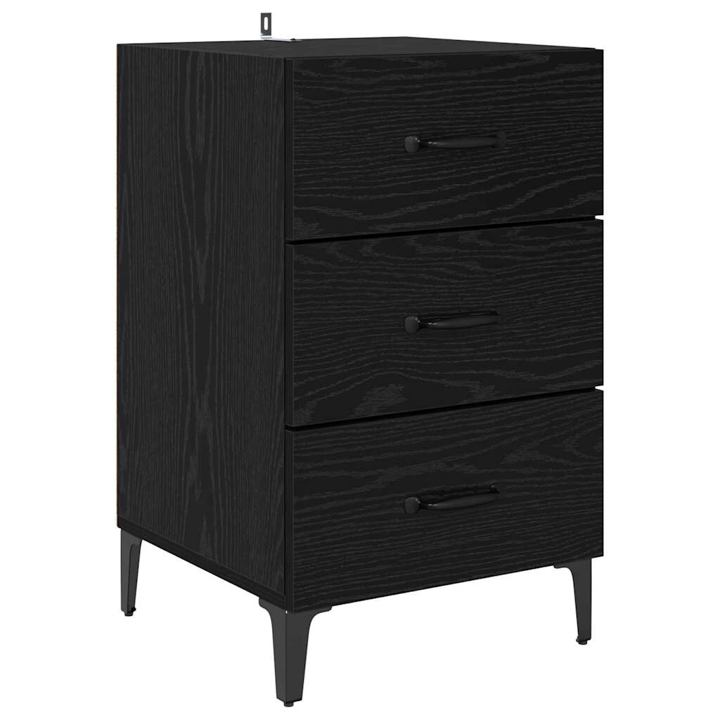 vidaXL Nachttisch Schwarz Eichen-Optik 40 x 40 x 66 cm Holzwerkstoff