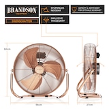 thumbnail of Brandson Windmaschine 160W, Bodenventilator, Ventilator, Standventilator, hoher Luftdurchsatz, stufenlos neigbar, Kupfer