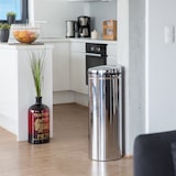 thumbnail of Relaxdays Mülleimer 50 L, mit Sensor, aus Edelstahl, 80 cm hoch, 30 cm Durchmesser, automatischer Deckel, rund, silber