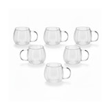 thumbnail of Relaxdays Gläser, 6er Set, mit Henkel, 400 ml, für Kaffee, Latte Macchiato & Tee, Borosilikatglas, Teetasse, transparent