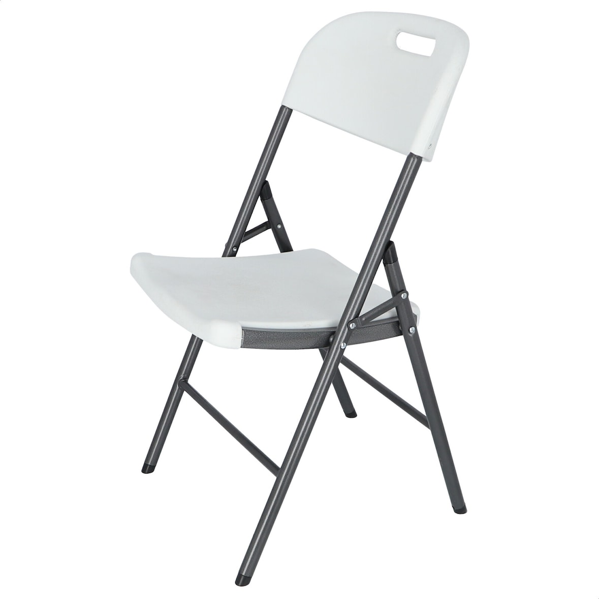 WellHome - Silla catering de estructura metálica acabado blanco 45x53x87 cm