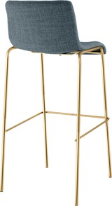 thumbnail of CLP 2er Set Barhocker Hover Stoff Vierfußgestell Gold Stoff HBT: 100x43x48 cm blau