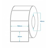 thumbnail of Rollos de etiquetas térmicas ZINTA 100x30mm, 1000 etiquetas/rollo