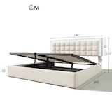 thumbnail of Merax LED Doppelbett 140x200 Polsterbett aus Kunstleder mit Lattenrost & Hydraulische Stauraum Weiß