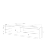 thumbnail of TV-Schrank, Lowboard, für Wohnzimmer und Esszimmer, 207x50x37 cm, Für TV-Geräte bis zu 80", Fernsehtisch, Moderner Stil, Dunkler Eiche und Schwarz