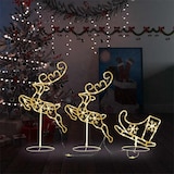 thumbnail of vidaXL Weihnachtsdeko LED Rentiere & Schlitten Acryl 260x21x87 cm