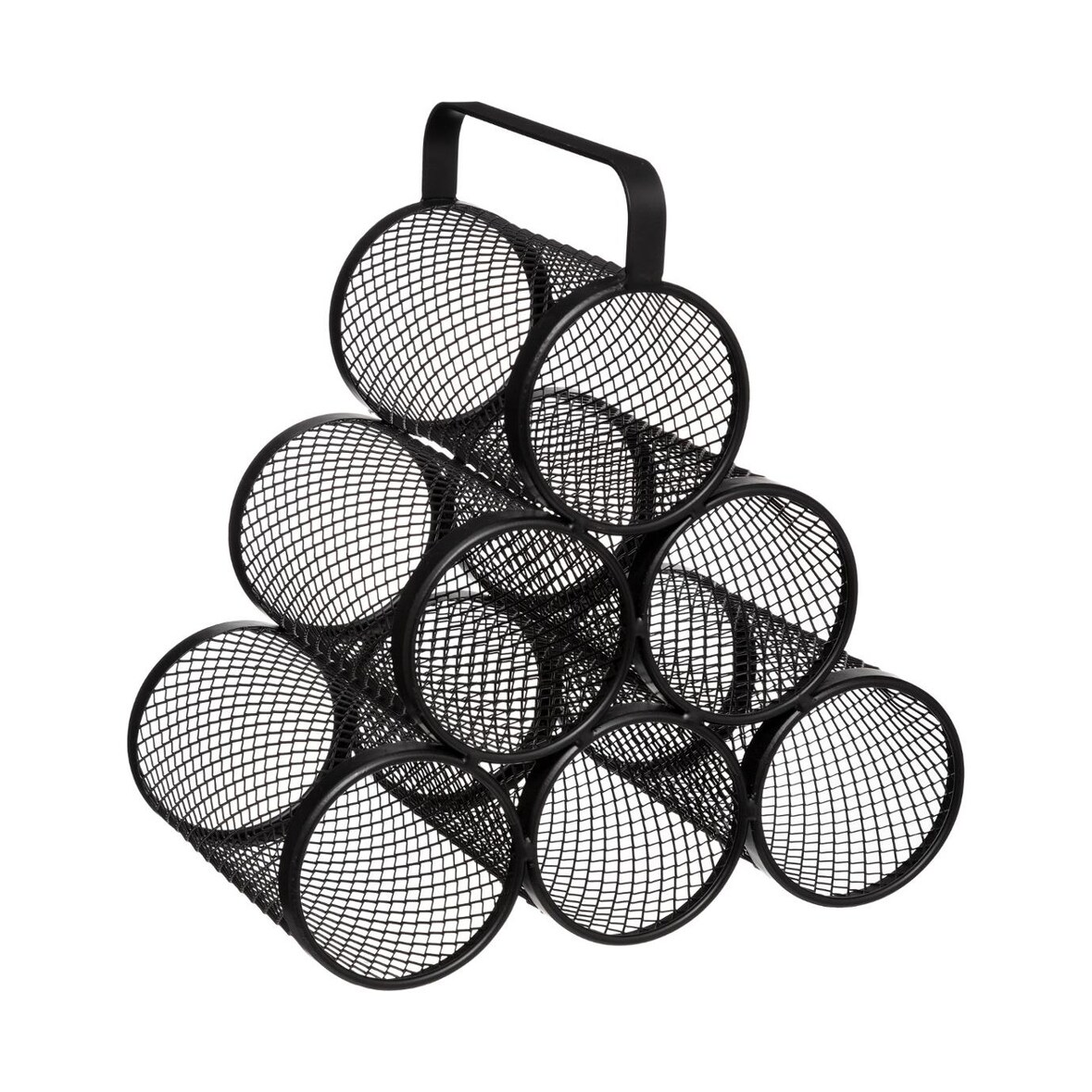 Range Bouteilles en métal noir capacité 6 Bouteilles H 30 cm