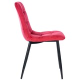 thumbnail of DELUKE® Esszimmerstühle 4er Set VOUL - Rot, Samt Gesteppter Polsterstuhl Küchenstuhl mit Bodenschonern Esszimmerstuhl Stuhl Esszimmer Küchenstühle