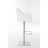 thumbnail of Banco de bar Damaso com revestimento em tecido branco/aço inoxidável