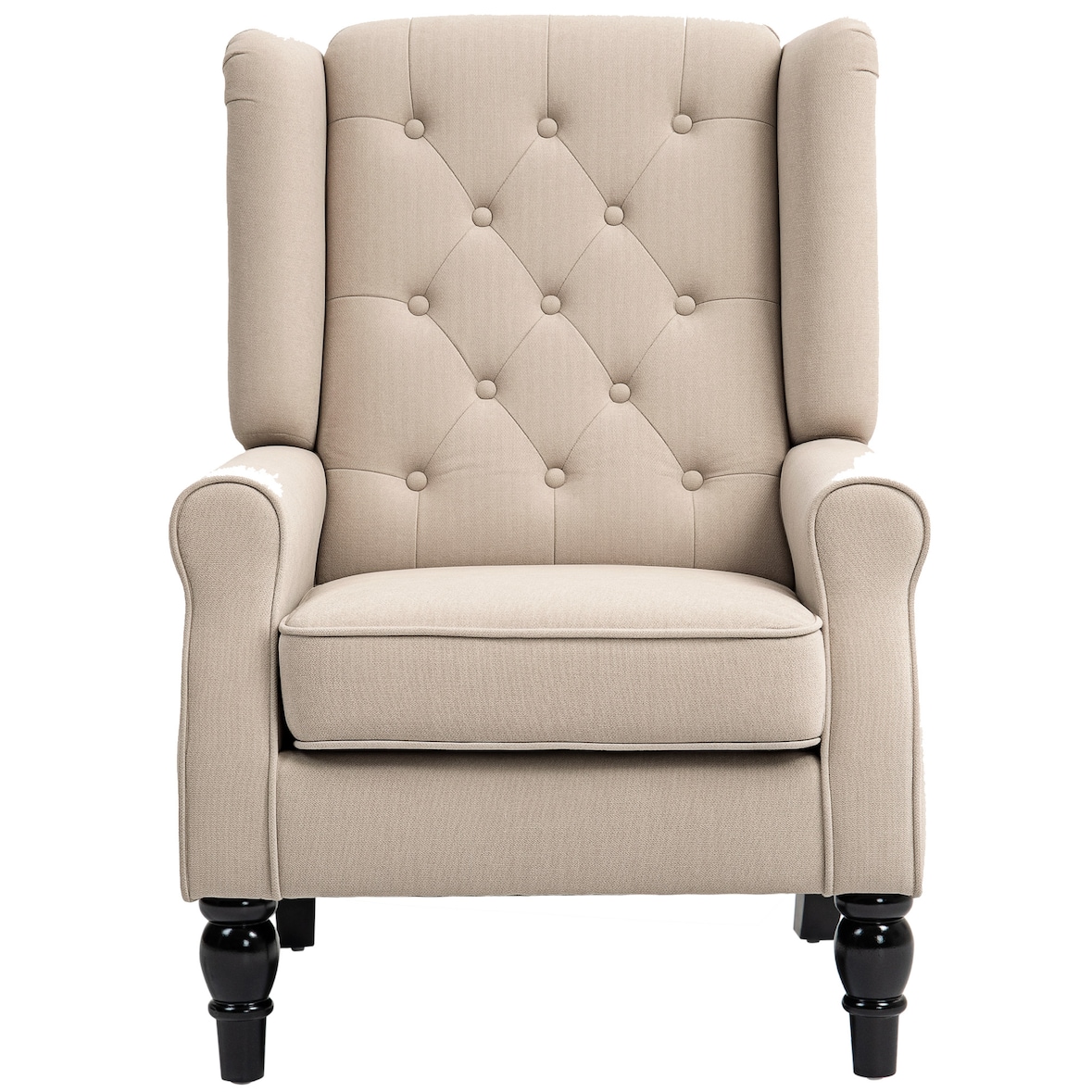 HOMCOM Poltrona per Salotto in Stile Francese con Cuscini Beige