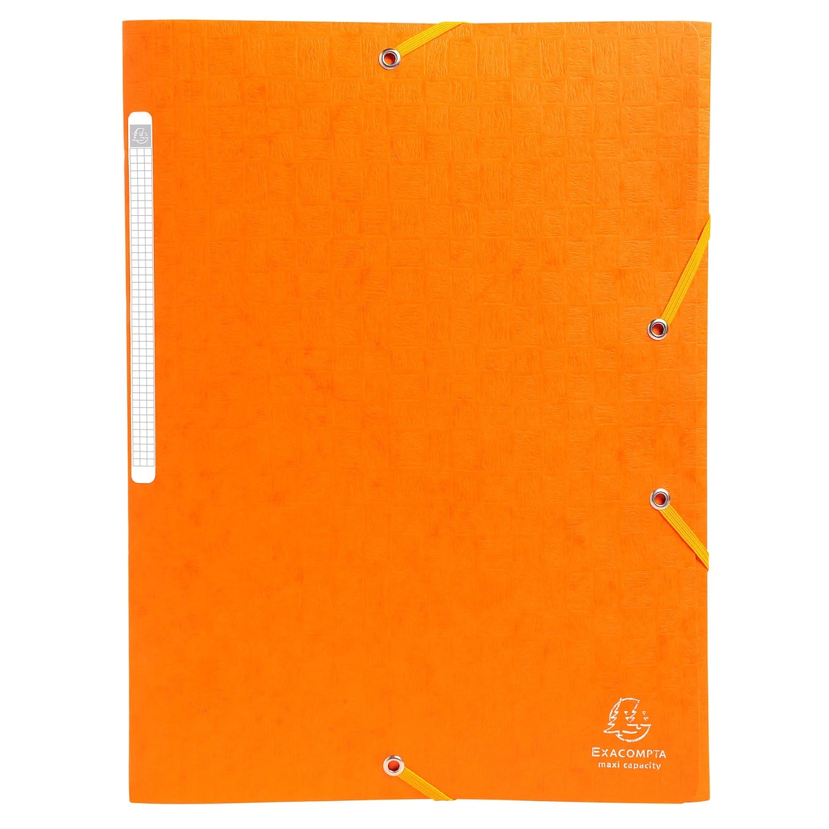 Exacompta  Cod. 55758E - Cartella 3 lembi con elastici Maxi Capacity Scotten cartoncino lustré 425 g/mq - 24x32cm arancione  - Confezione da  50 pz.