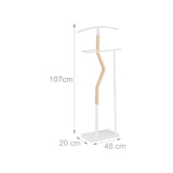 thumbnail of Relaxdays Herrendiener, für Anzug & Hose, Holz Metall Mix, Schlafzimmer, Kleiderbutler, HBT 107 x 48 x 20 cm, weiß/natur