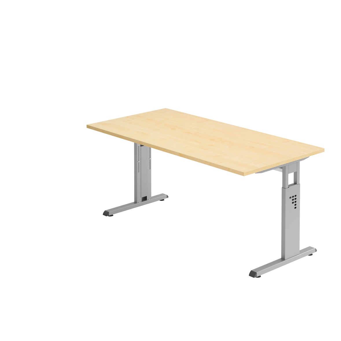 Hammerbacher-Schreibtisch C-Fuß 160x80cm Ahorn/Silber-VOS16/3/S