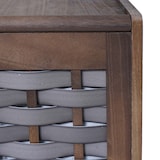 thumbnail of Cesto para roupa suja HWC-G37, cesto para roupa suja, caixa para roupa suja, madeira maciça, vime com aspeto gasto 61x51x35cm ~ castanho