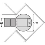 thumbnail of Rondo 1 plus, Abfallsammler für Eckschränke, hellgrau