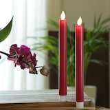 thumbnail of LED Stabkerzen Tafelkerzen bewegliche Flamme H: 24cm 2er Set rot