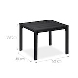 thumbnail of Relaxdays Beistelltisch Balkon, wetterfest, auch für Terrasse und Garten, HBT: 39x52x48 cm, Outdoortisch klein, schwarz