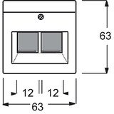 thumbnail of FUTURE LINEAR Zentralplatte, UAE/IAE, studioweiß, matt, Befestigung mit Schraube, mit Beschriftungsfeld