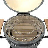 thumbnail of Barbecue à charbon de bois Kamado Céramique Gris - 2 zones de cuisson Grill & Fumoir Ø56cm - Barbecue mobile + 2 tablettes INTEC