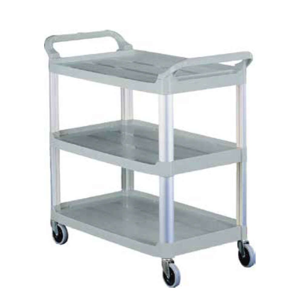 Carrello di Servizio in Plastica Multiuso con Montanti in Alluminio - 3 Ripiani max. 40 Kg - Dimensioni 85x43x95(h) cm