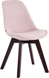 thumbnail of Décoshop26 - 4er-Set Esszimmerstühle im skandinavischen Design bezogen mit rosa Samt und 4 dunklen Holzbeinen 10_0008760