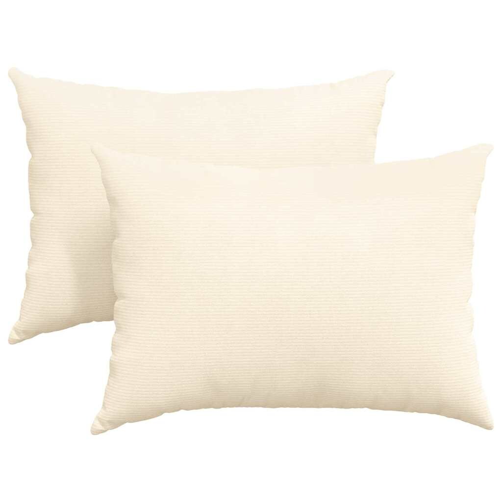 vidaXL Sofakissen 2 pcs Creme 70 x 50 cm Cordstoff