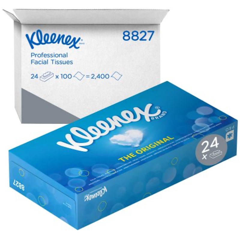 Mouchoirs blancs 2 plis x 24 boîtes de 100 feuilles - Kimberly-Clark