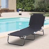 thumbnail of Outsunny Tumbona Plegable Reclinable con Ángulo Ajustable de 5 Posiciones para Jardín Exterior Piscina Terraza Camping Carga 120 kg 190x56x28 cm Negro