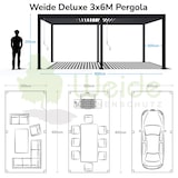 thumbnail of Weide Deluxe | Pergola Voll Aluminium freistehend | 3 x 6 M | Lamellendach weiß