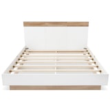 thumbnail of Merax Holzbett Schwebebett 180x200 Doppelbett mit Kopfteil & Lattenrost für Schlafzimmer Beige & Weiß