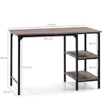 thumbnail of Bureau Colón Noir,Table pour PC, 2 Rayons, Style Industriel, 110 cm Longueur