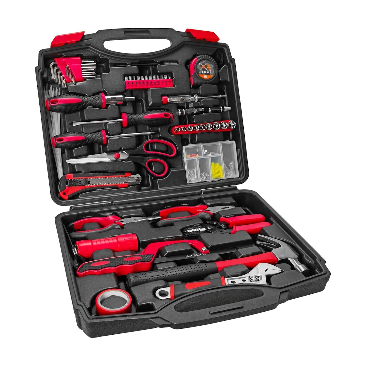 WellHome - Kit de 169 piezas de herramientas con estuche negro