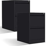 thumbnail of m-office Archivador Metálico Negro de Oficina con 2 Cajones y Cerradura para Carpetas A4 y Folios, Mueble Cajonera de 62 x 46 x 72 cm (2 unds)