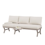 thumbnail of Merax Outdoor Lounge 3-Sitzer-Sofa, verzinkter Eisen, 5-stufig verstellbare Neigung (bis 55°) & Seitenablage, Beige