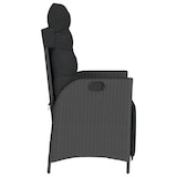 thumbnail of vidaXL Gartensessel mit Fußteil, Gartenstuhl Verstellbare Rückenlehne Fußteil, Sessel Stuhl Stahlrahmen, Gartenmöbel, Schwarz Poly Rattan