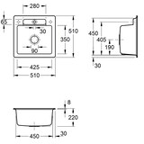 thumbnail of Villeroy&Boch Spülbecken, Küchenspüle Siluet 50 S Stone White 510x510mm, Unterschrankbreite 50cm