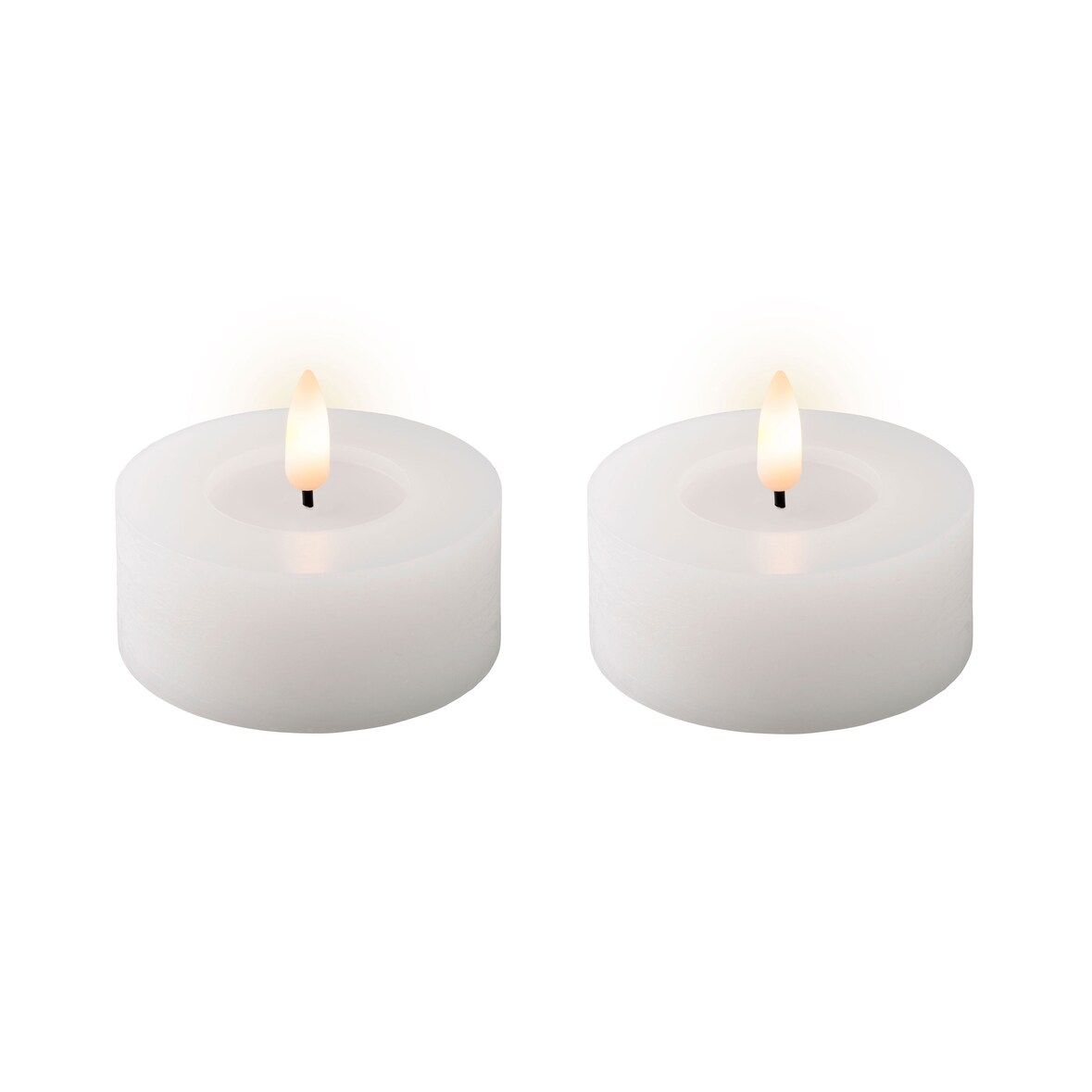 2 LED Teelichter 7x6cm Wachskerzen Timer Flammenlose Teelichtkerzen Warmweiß Tischkerzen Wachs Dekokerzen Teelicht Kerzen Timerfunktion Warm Weiß