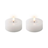 thumbnail of 2 LED Teelichter 7x6cm Wachskerzen Timer Flammenlose Teelichtkerzen Warmweiß Tischkerzen Wachs Dekokerzen Teelicht Kerzen Timerfunktion Warm Weiß