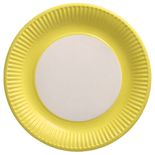 25 lots de 20 Assiettes, carton "Biobased Party" rond Ø 23 cm jaune