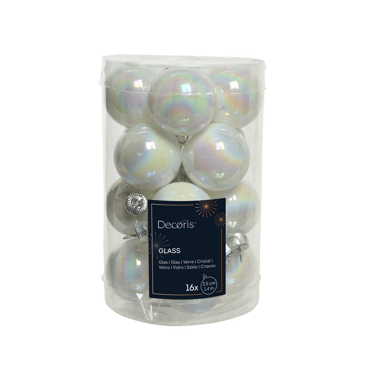 16 Weihnachtskugeln 35mm Glas Christbaumkugeln Weihnachtsbaumkugeln irisierend