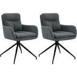 thumbnail of 2er Set Esszimmerstuhl DUTOR - Stoff Dunkelgrau 57x62x83 cm | Essstühle Esszimmerstühle Küchenstühle Wohnzimmerstühle