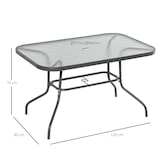 thumbnail of Mesa de Jardín Exterior Rectangular de Metal Orificio para Sombrilla 120x80x70cm