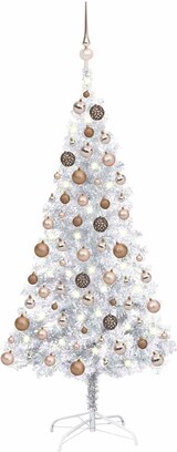 thumbnail of vidaXL Künstlicher Weihnachtsbaum Beleuchtung & Kugeln Silber 150 cm