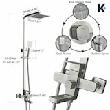 thumbnail of KLARWERK® LANA | Duscharmatur Set mit Regendusche & Handbrause Silber Edelstahl | Design Dusche Mischbatterie| Premium Duschsäule Duschsystem komplett