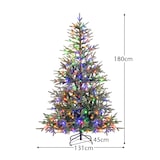 thumbnail of COSTWAY 180 cm künstlicher Weihnachtsbaum mit Beleuchtung, Tanne mit 250 bunten LED-Lichtern, 11 Modi und 530 PE-Zweigen, grün
