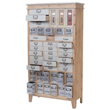 thumbnail of Apothekerskast HWC-A43, ladekast, massief dennenhout, vintage shabby look 152x81x34cm
