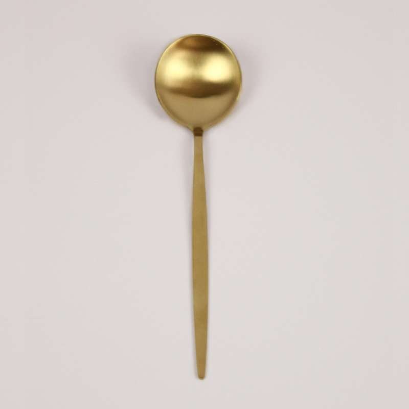 Solycarpa Cuchara Dorada Mate Elegant Ouira – Acero inoxidable 18/10, acabado elegante para eventos, catering y uso diario