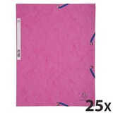 thumbnail of Exacompta  Cod. 55520E - Cartella 3 lembi con elastici in cartoncino lustré 400 g/mq - 24x32cm rosa  - Confezione da  25 pz.