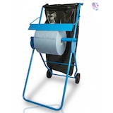 thumbnail of Putzrollenhalter FIX, fahrbar, mit Abfallsackhalterung, für Putzrollen bis 40 cm Breite