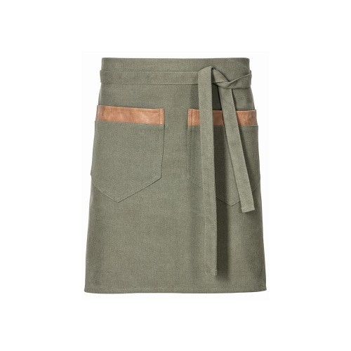 157 - Vorbinder Canvas, mit Taschen und Schlaufen, B80 x L45cm : Flaschengrün 100% Baumwolle 16oz.
